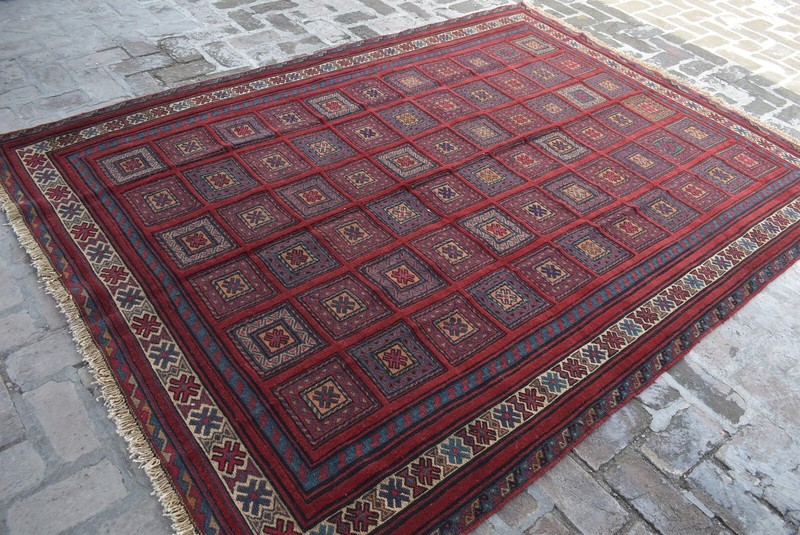 Hand Knotted Vintage Area Rug 7x9 ft Antique Oriental Afghan Wool Rug Boho Decor gallery