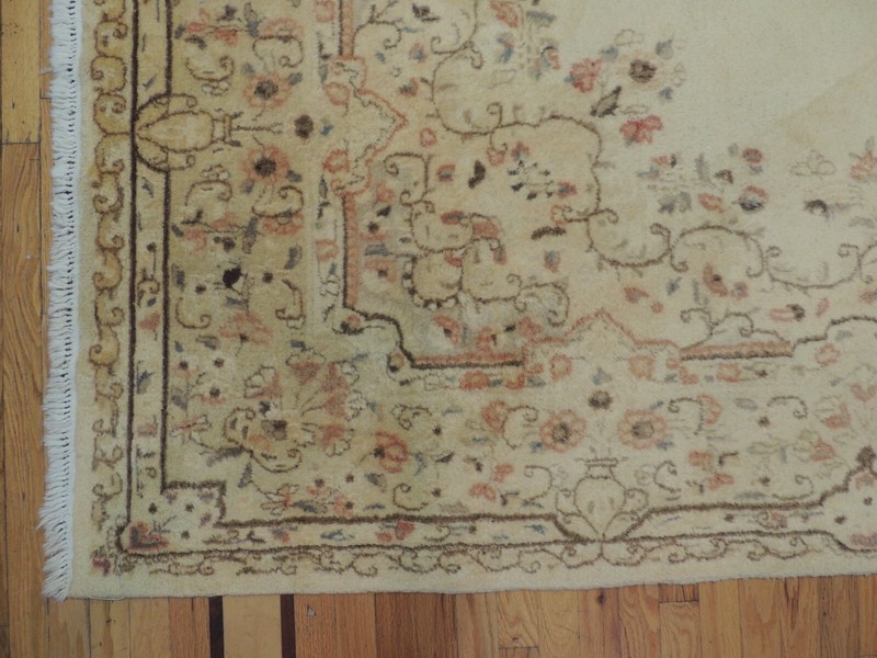 8x10, 7x10 Antique Kermaan Oriental Area Rug Beige Orange Brown Blue wool gallery