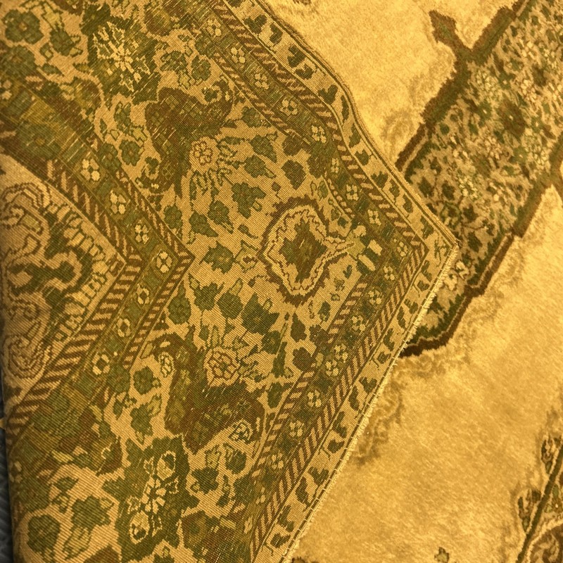 5”7x4”1 HAND-KNOTTED GREEN FLORAL DESIGN gallery