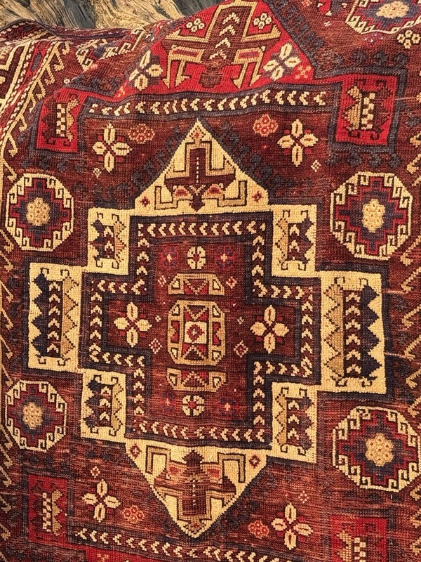 Handmade naturally-dyed Yahudere halısı from Balıkesir Turkey - 194cm x 260cm gallery