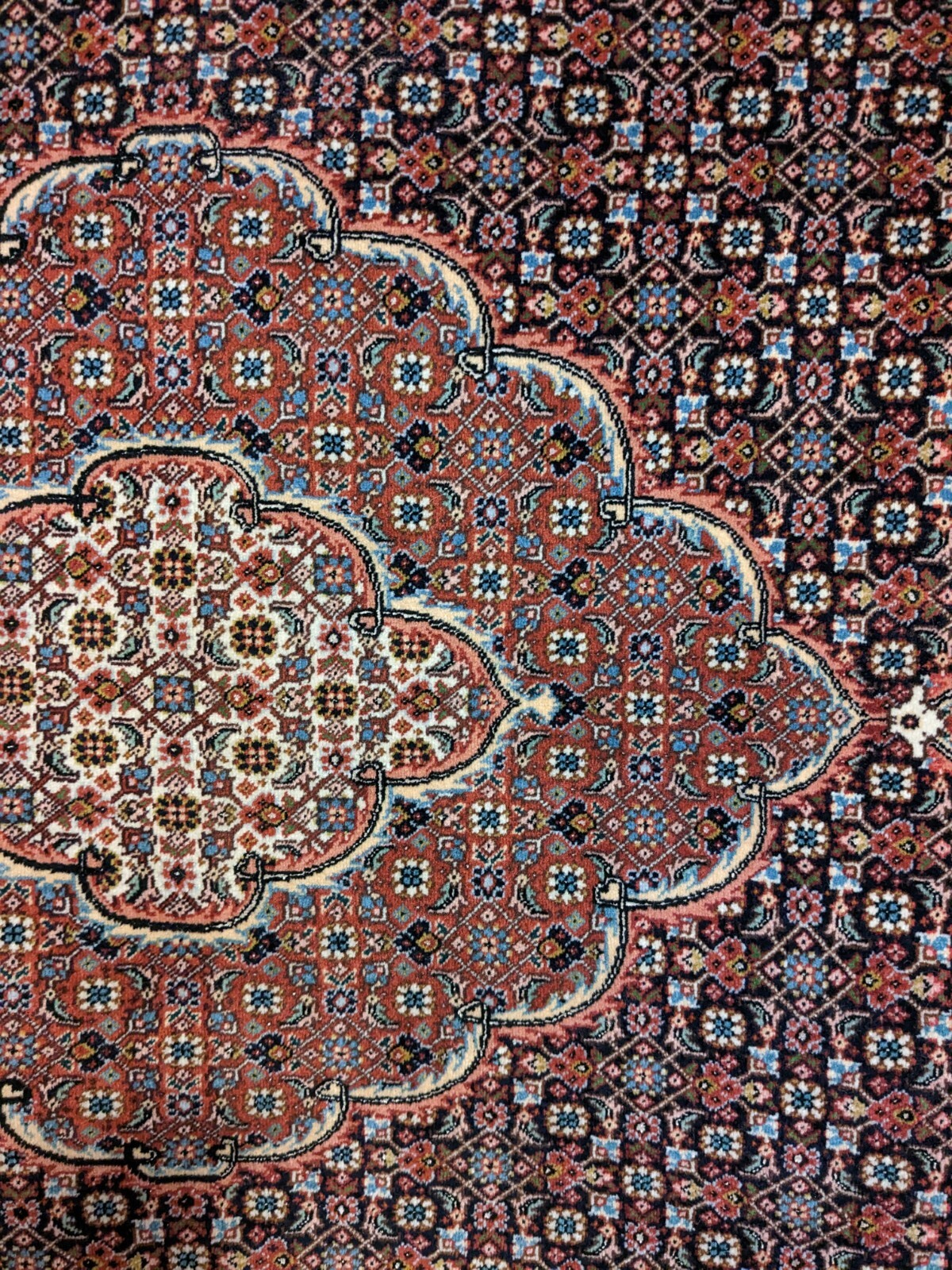 oriental carpet, wool/silk, 81" x 59", perfect condition, 324 kn/in. gallery