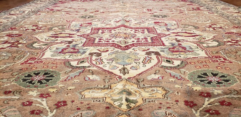 Exquisite 1930-1939s Antique Wool Pile,Vegy Dyes Floral Hereke Rug 6'7" x 10' gallery