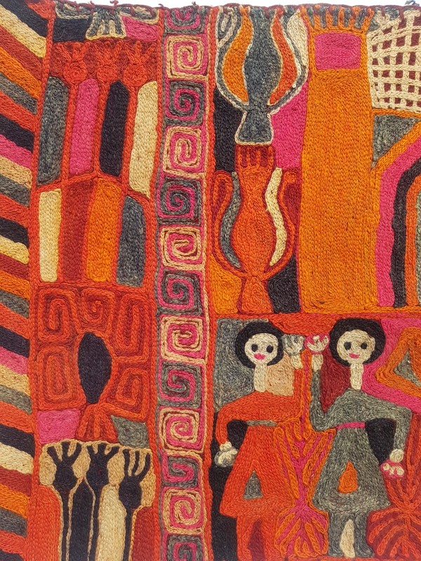 Vintage Traditional Handcrafted Lovely Embroidery Rug for Home Décor 86x48 cm gallery