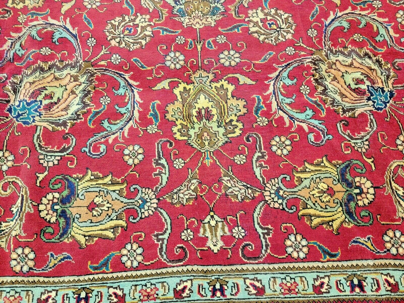 Antique Oriental Hand-Knotted Wool Area Rug Red/Beige 9'10" x 10'11" gallery