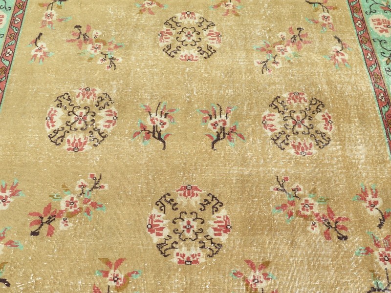 Turkish Rug, Area Rugs, Antique Floor Rug, Handmade Large Wool Carpet 78"x119” gallery