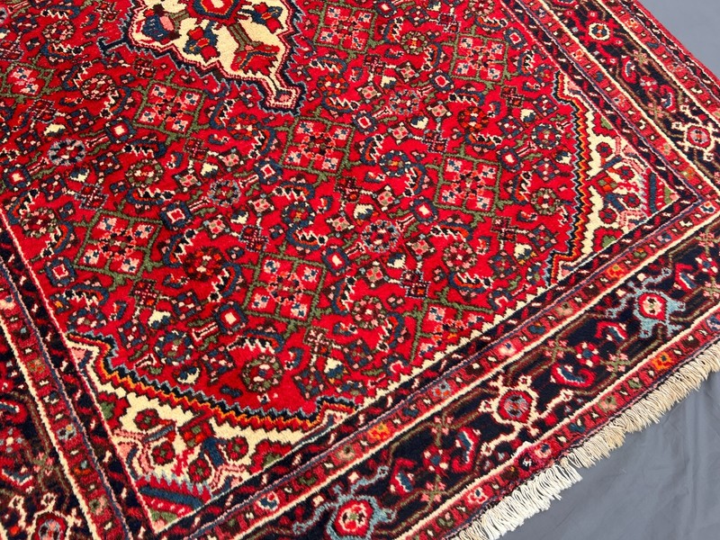 4'10x6'9 Ft Vintage Handknotted Caucasian Geometric Medallion Wool Rug gallery