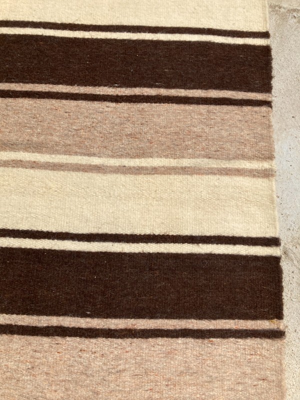 Vintage Handmade Turkish Striped Traditional Wool Kilim Rug 229x164 cm gallery