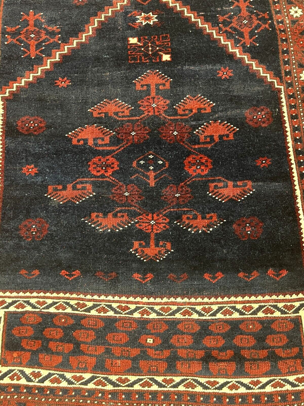 ANTIQUE COLLECTIBLE TRIBAL BERGAMA PRAYER TURKISH ORIENTAL RUG SIZE 3' 8" x4' 2" gallery