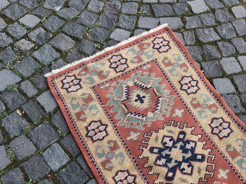 Turkish Antique rug Bohemian Area rug Oushak rug Vintage Rug Handmade Wool rug gallery