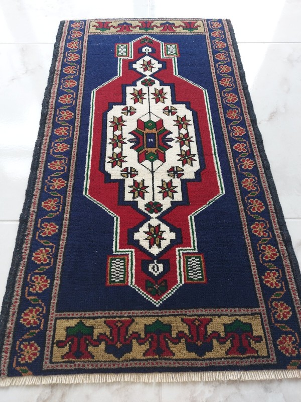 Medium Kitchen Antique Rug, 2x4 Art Deco Home Decor Carpet Rug, Hand Knotted Rug gallery