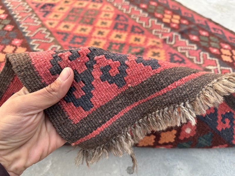 Tribal Wool Rug, Flat Weave Vintage Traditional Area Kilim Rug 3'4 x 6'8 ft gallery