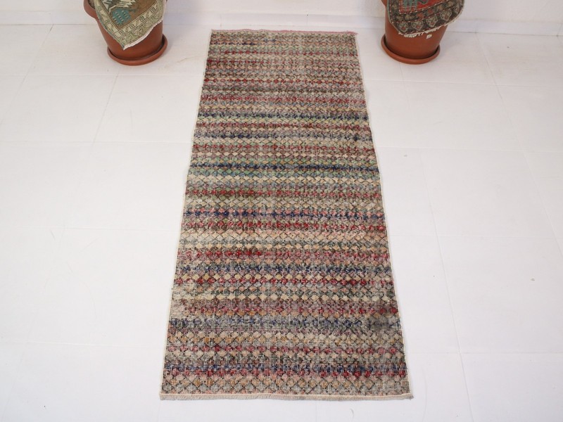 2'4" x 6'1" Rainbow Turkish Area Rug – 2x6 Ft Handwoven Wool Vintage Anatolian gallery