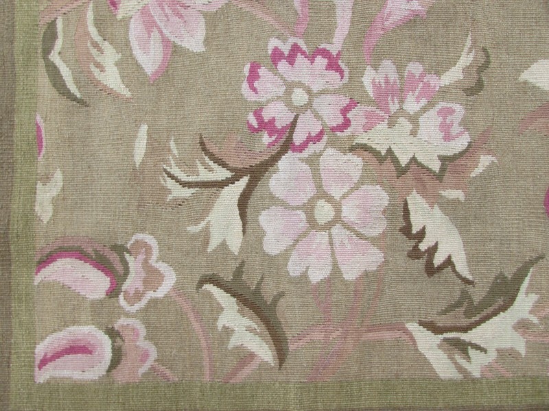 Vintage Hand Made French Design Wool Green Large Original Aubusson 366X264cm gallery