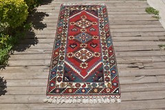 Turkish Rug 30”x66” Vintage Antalya Carpet 78x170cm Rustic 2×5 Oriental Rug