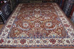 Top Quality 9’x12 Handmade Oriental rug,Light Brown colorful vegetable dye rug