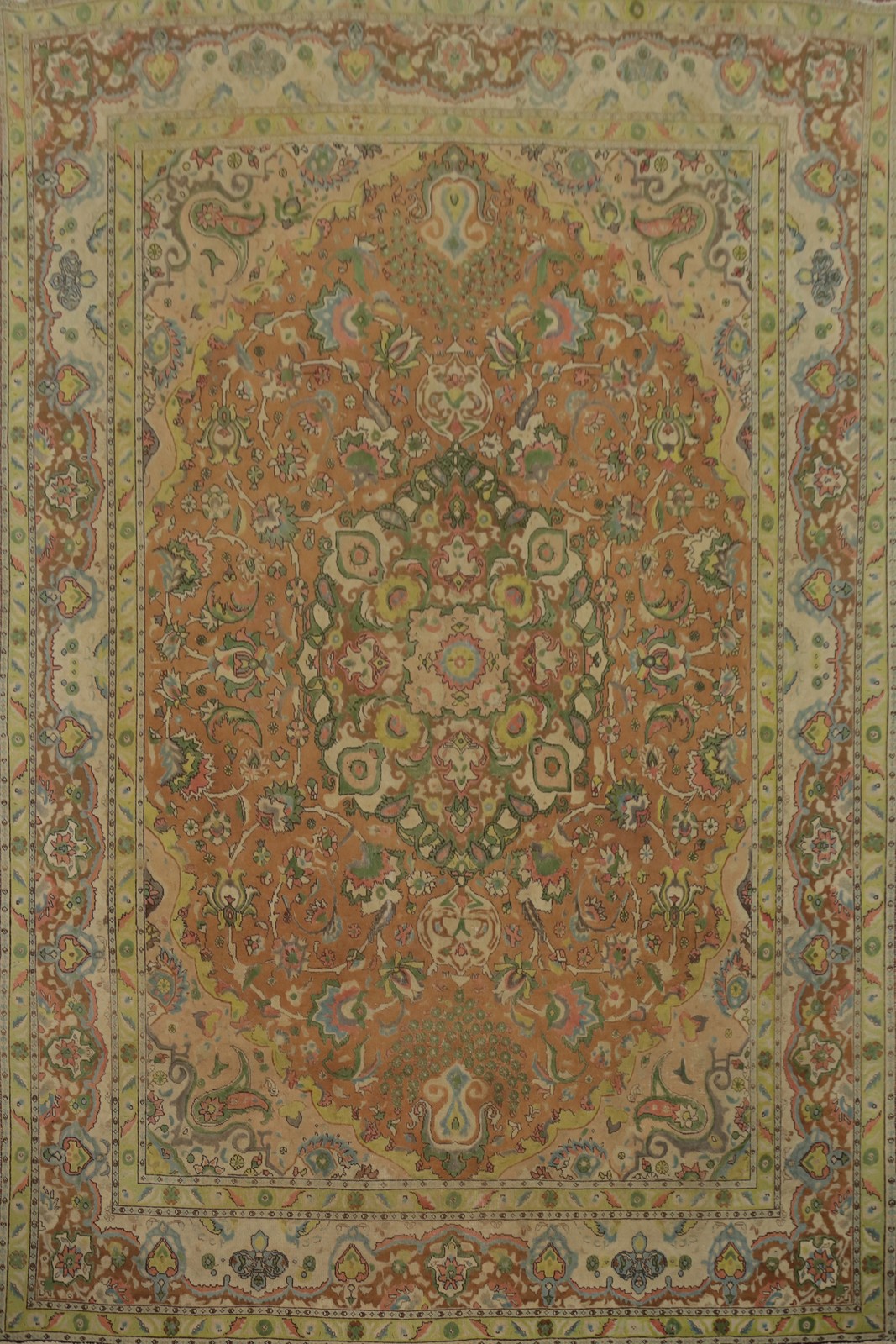 Rust Wool Living Room Area Rug 10x13 Vintage Handmade Traditional Medallion Rug gallery