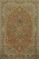 Rust Wool Living Room Area Rug 10×13 Vintage Handmade Traditional Medallion Rug