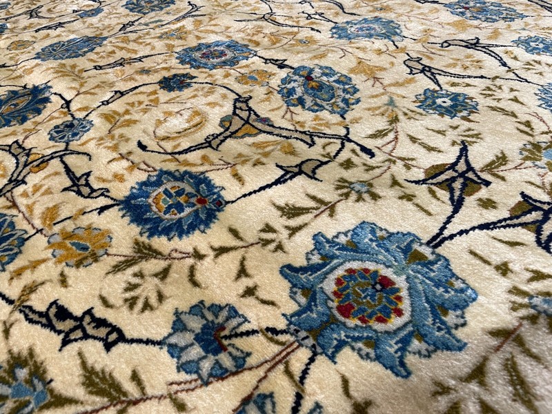 SUPER FINE KESHAN CARPET HAND MADE EASTERN WOOL RUG BY ESFANIAN 14'9" X 9'8" gallery