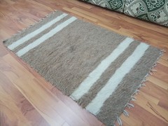 White Goat Wool Rug Geometric Turkish Rug Handmade Tribal Rug Free Shipping Rug