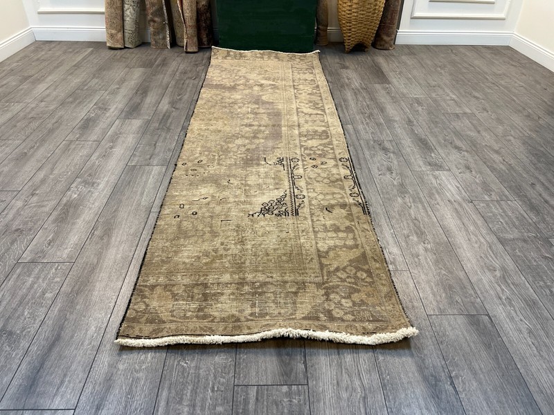 Persian Runner Distressed Kitchen Floor Hallway Floor Wool Handmade Rug 2.9x9.2 gallery