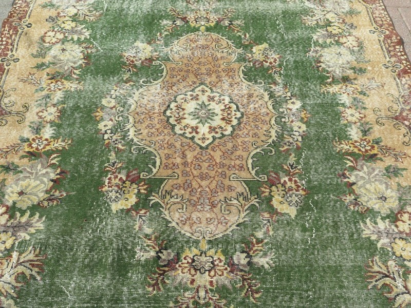Vintage Rug, Floor Carpet, Distressed Rug Area Rugs Handmade Carpet Rug 80"x116" gallery