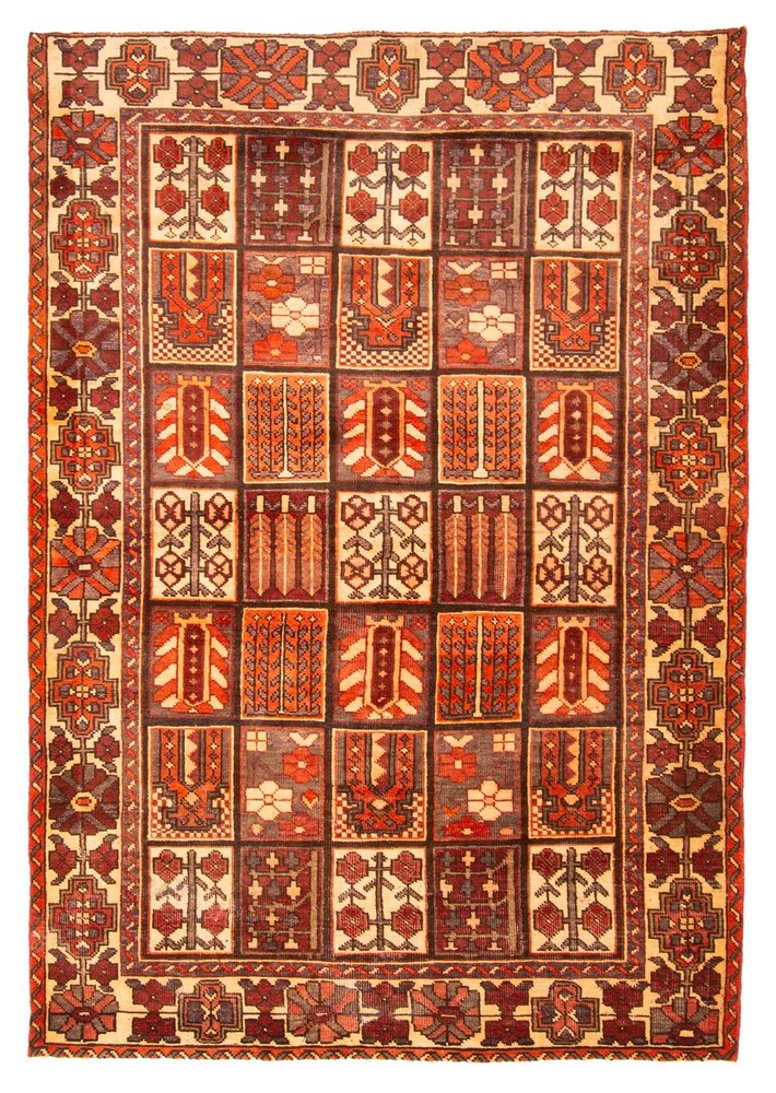 Vintage Hand-Knotted Area Rug 4'8" x 6'9" Traditional Wool Carpet