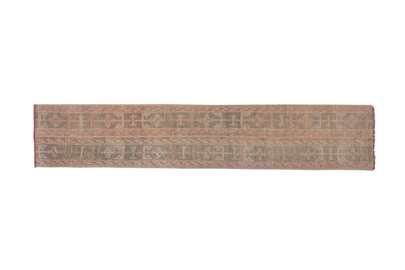 Mid-Century Tan Modern Anatolia Faded Colors Low Pile Rug, Narrow Kitchen Carpet gallery