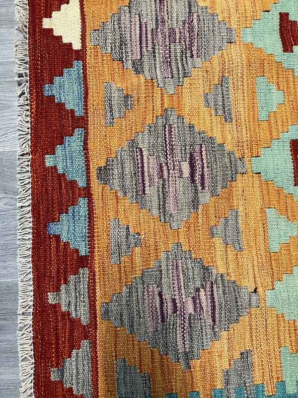 Vintage Kilim Traditional Hand Made Oriental Wool Kilim 5ftx3.2ft 145cmx103cm gallery