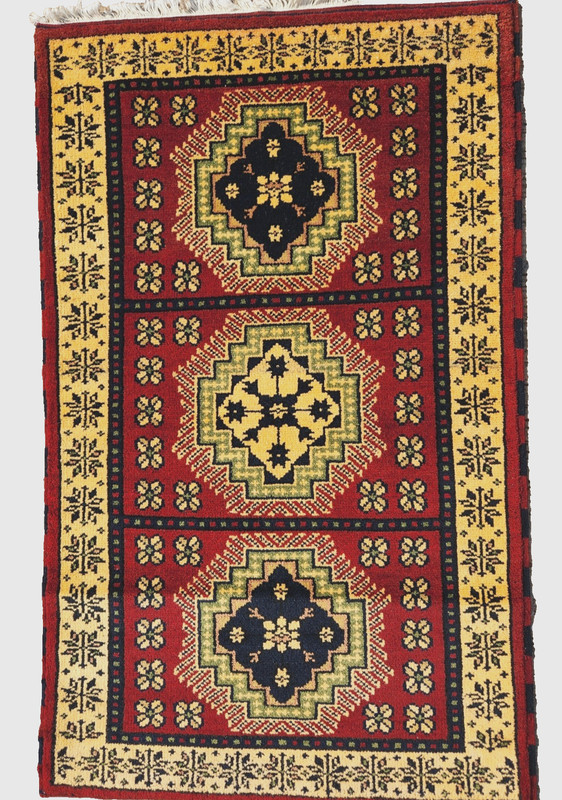3'X5' ANTIQUITY HAND WOVEN CAUCASIAN KAZAK TRIBAL-ARDEBILI WOOL RUG gallery