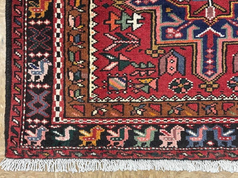Vintage Karajeh Runner 3x12 Hallway Red Geometric Tribal Hand Knotted Wool Rug gallery