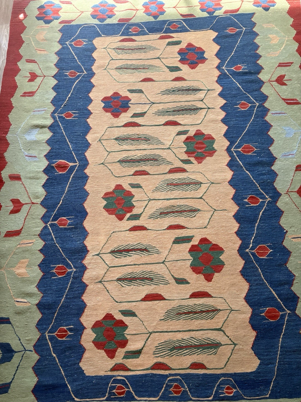 Anatolian Pattern Antique Vintage Turkish Large Kilim Rug Carpet 167cm X 236cm gallery