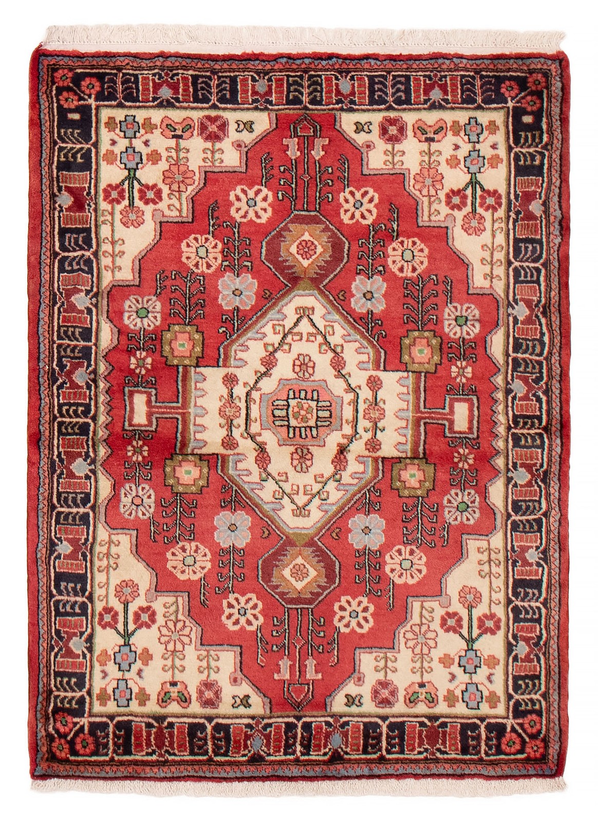 Vintage 3'7" x 4'10" Traditional Hand Knotted Vegetable Dye Wool Area Rug gallery