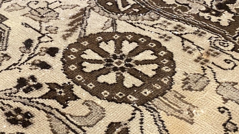 Bohemian Antique 1920-1930's Wool Colored Wool Pile Bunyan Area Rug 6’7x9’5" gallery