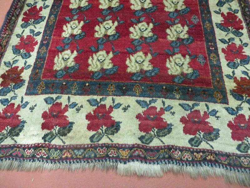 4' X 5' Semi Antique Handmade Fine Turkish Flowers Bouquet Wool Rug Nice gallery