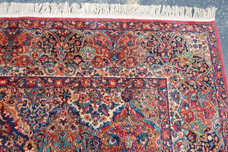 ANTIQUE EARLY KARASTAN KIRMAN MULTI_COLOR PANEL PATTERN#717 RUG CARPET 8.8 X10.6 gallery
