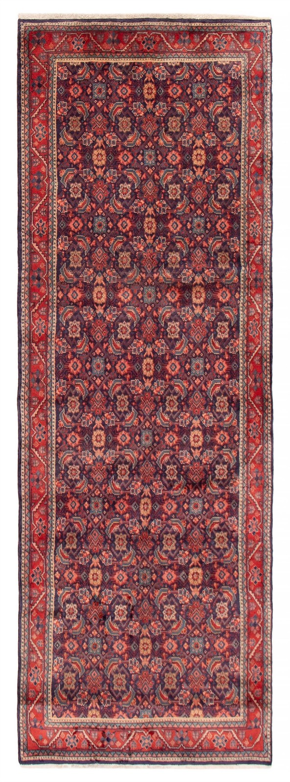 3'6" x 10'0" Vintage Hand-knotted Runner Rug Traditional Oriental Wool Carpet gallery