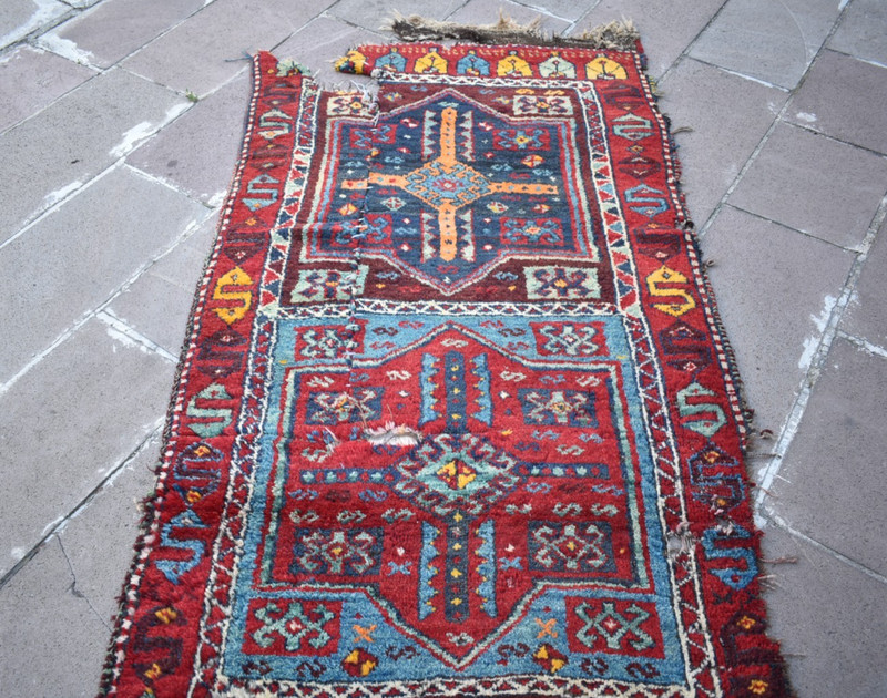 Antique Turkish Rug 39'' x 120'' Collectors Item Fragment Rug Sarkisla Wall Rug gallery