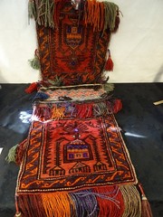 Vintage Hand Knotted Traditional Tribal Afghan Wool Rug Saddle Bags 138”x16”