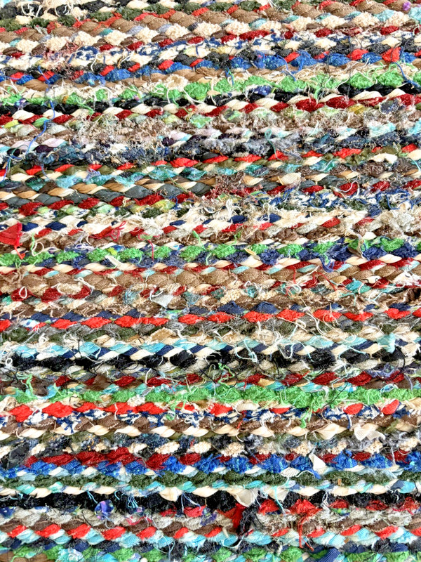 Large Swedish Hand Made Rag Rug (43 x 65 inches) 1930s RARE, HTF gallery