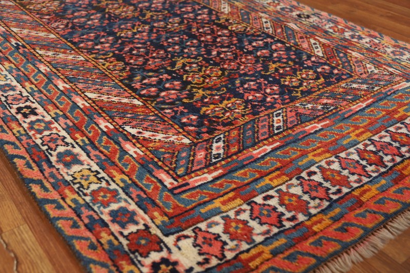 Antique Vegetable Dye Navy Blue/ Ivory Hand-knotted Malayer Rug Area Carpet 4x8 gallery