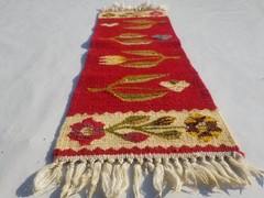 Vintage Traditional Handmade Oriental Floral Wool Multi Kilim Runner 1.9×0.7ft