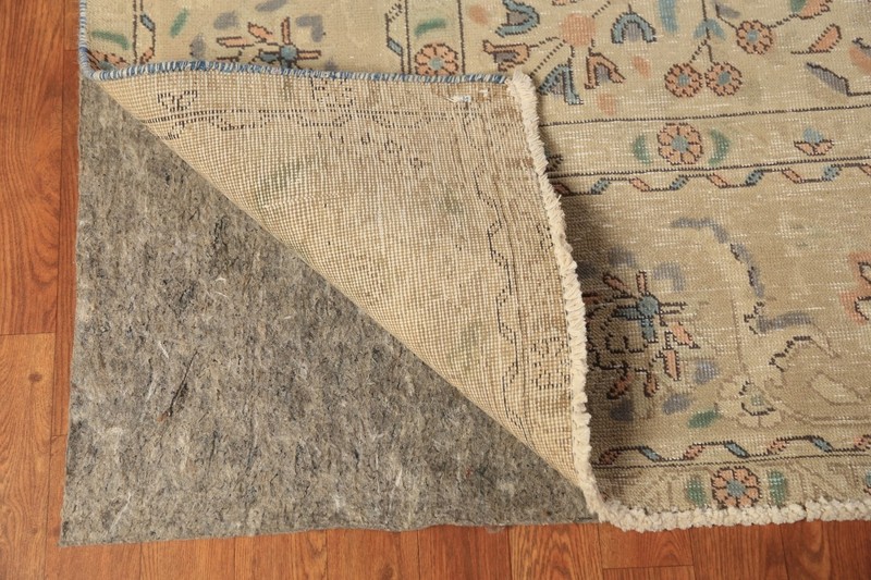 Vintage Muted Floral Wool Tebriz Area Rug 10x13 Hand-knotted Room Size Carpet gallery