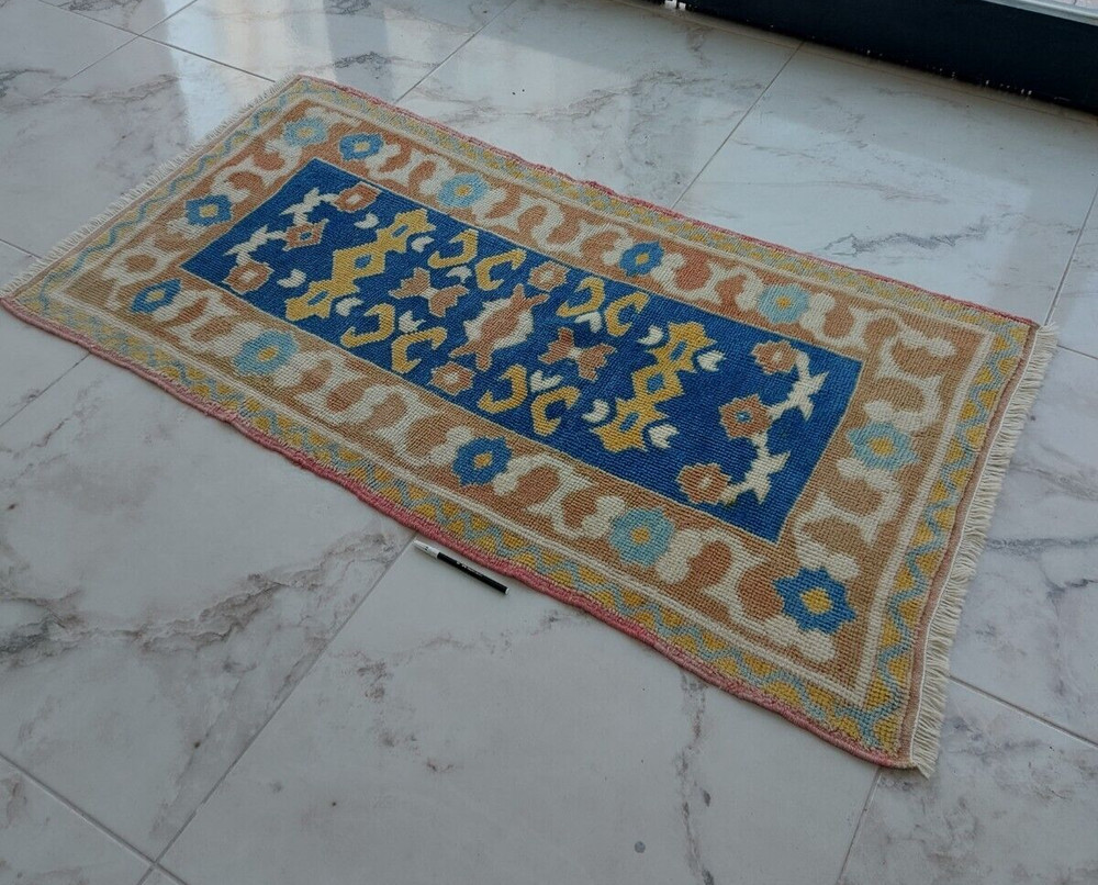 3x5 Antique Oushak Carpet Rug Turkish Faded Oshak Rug Handmade Wool Medium Rugj
