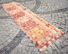 Fabulous Antique Turkish Runner Rug 34” x 133” Collectors Item Fragment Kilim