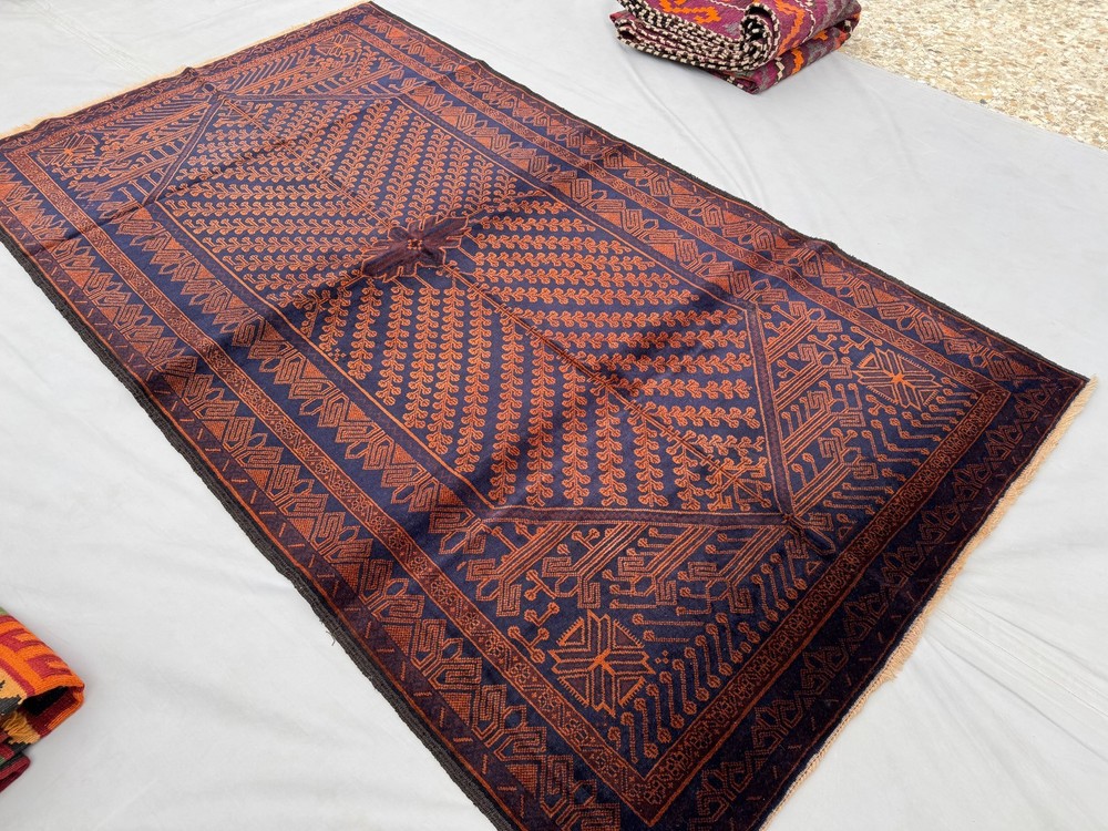 4x7 Ft Afghan Hand Knotted Vintage Area Rug Baluchi Oriental Turkmen Wool Carpet