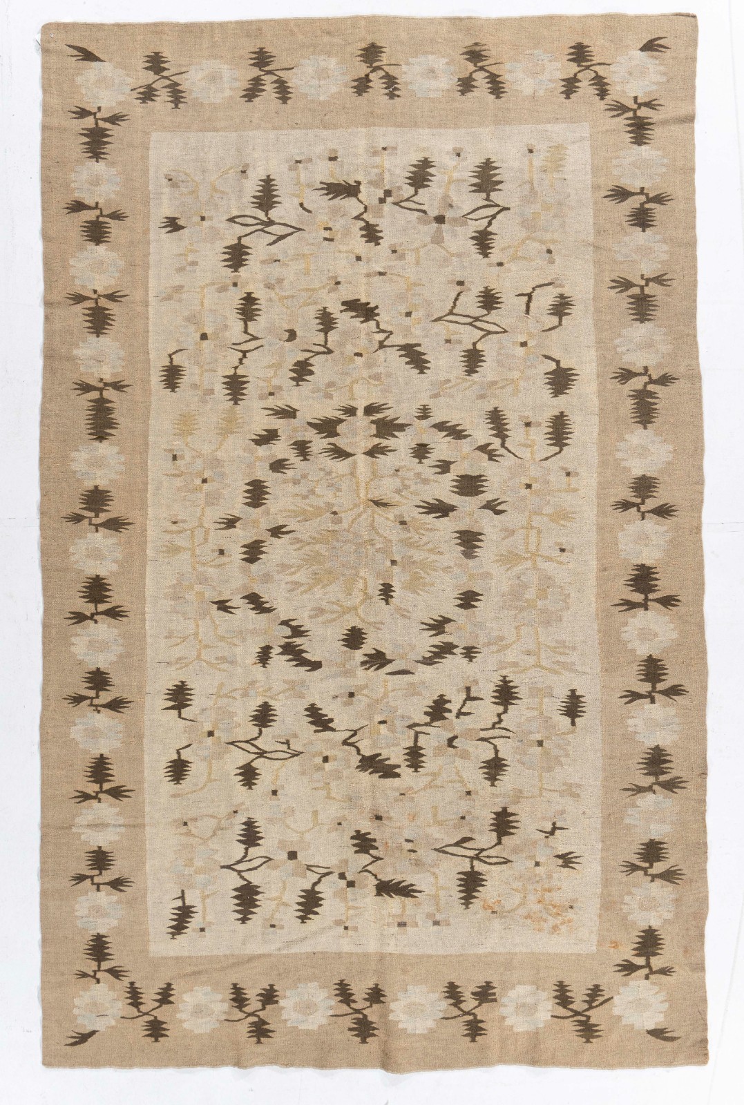 Antique Circa 1920 Tan Bessarabian Hand Knotted Rug 5'7 X 8'11 E21647 gallery