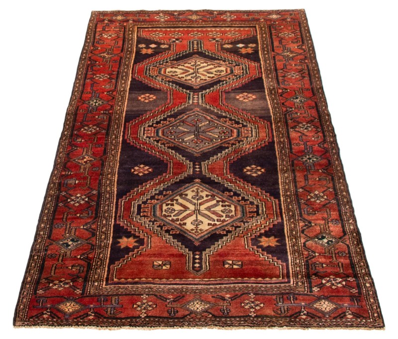 Vintage Hand-Knotted Area Rug 4'4" x 8'4" Traditional Oriental Wool Carpet gallery