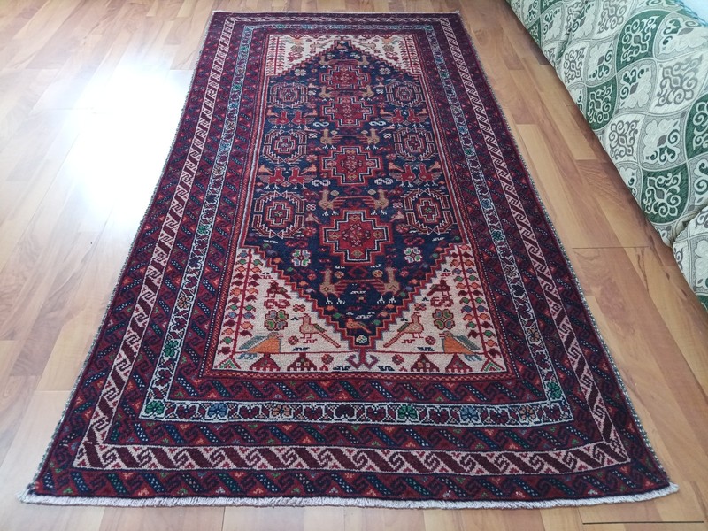 Antique Edge Deformed Heriz Runner Rug Rare Fine Geometric Pictorial Hand Rug C gallery