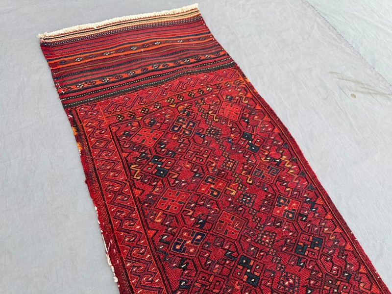Antique Afghan Sumak Kilim Runner Rug tribal Wool entryway rare Runner gallery