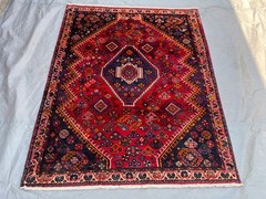 5×6 RED ANTIQUE RUG HAND-KNOTTED VINTAGE ORIENTAL big fine wool handmade